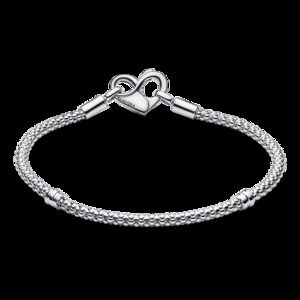 Pandora Beads and Pave Sterling Silver Bracelet Size 6.5 - New